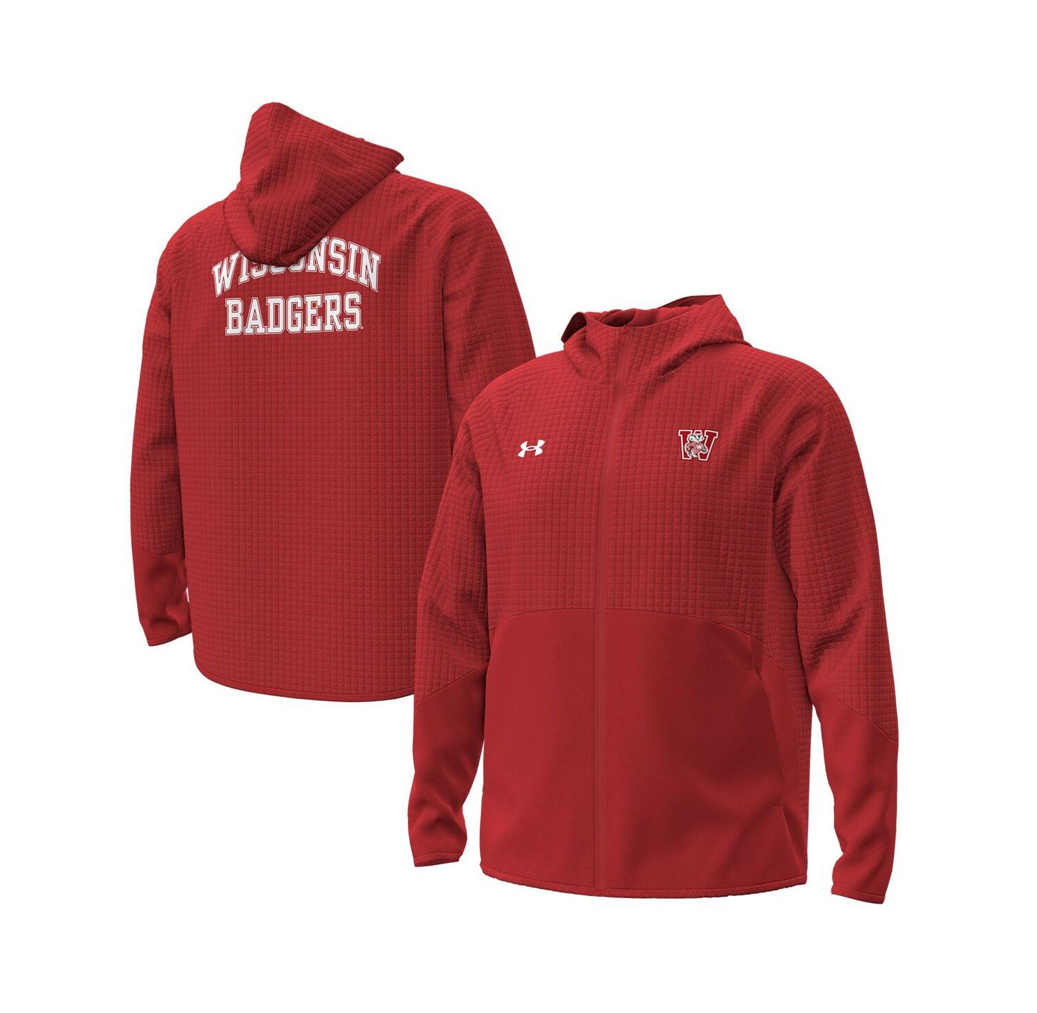 Men's Red Wisconsin Badgers 1980 Throwback Unstoppable Fleece Full-Zip Jacket