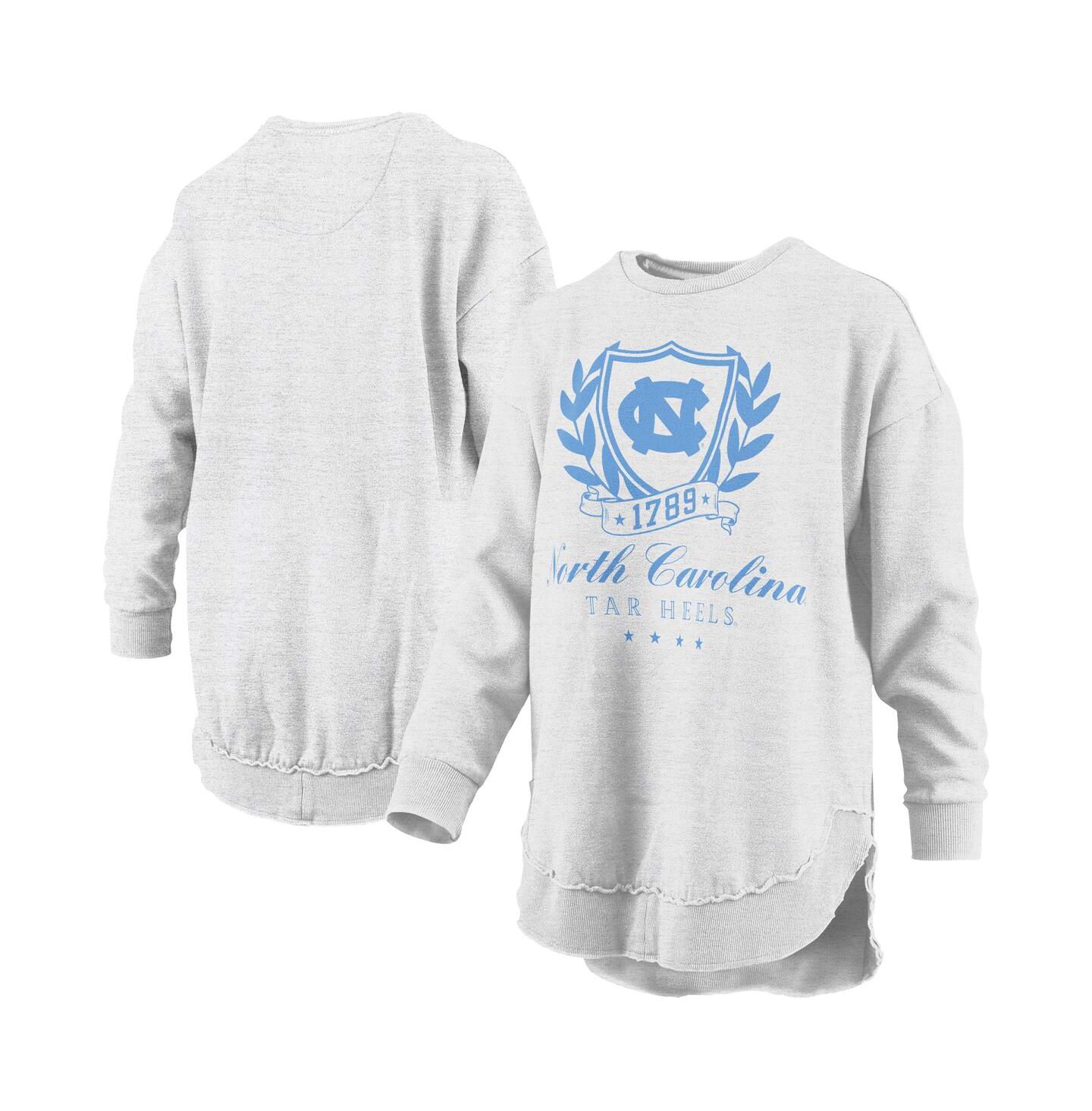 Женские толстовки Pressbox Heather Gray North Carolina Tar Heels Field Day Mélange Poncho Pullover — фото 1
