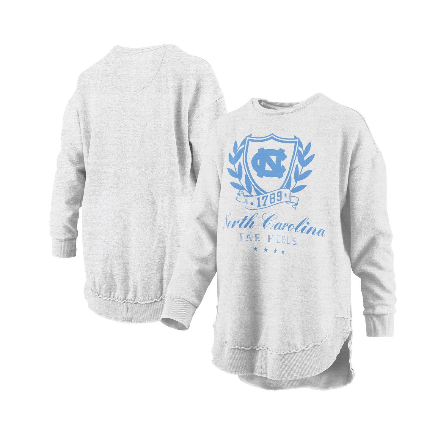 Women's Heather Gray North Carolina Tar Heels Field Day M&eacute;lange Poncho Pullover Sweatshirt