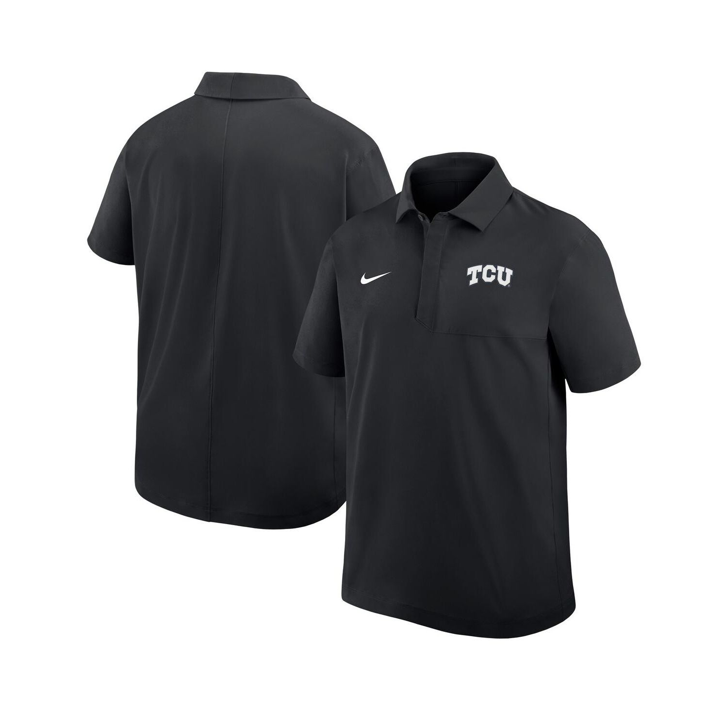 Men's Black TCU Horned Frogs Woven Dri-FIT Polo Shirt