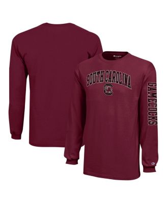 Champion - Big Boys and Girls Garnet South Carolina Gamecocks Distressed Arch Over Logo Long Sleeve T-Shirt