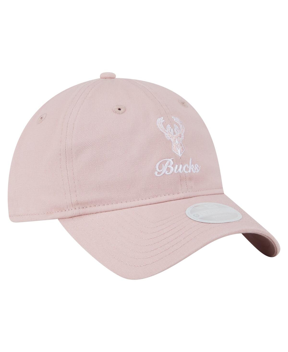 New Era Women'sâ Pink Milwaukee Bucks Gameday Preppy 9twenty Adjustable Hat In Neutral