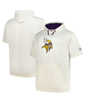 Profile - Men's Oatmeal Minnesota Vikings Big Tall Chest Print and Logo Short Sleeve Pullover Hoodie