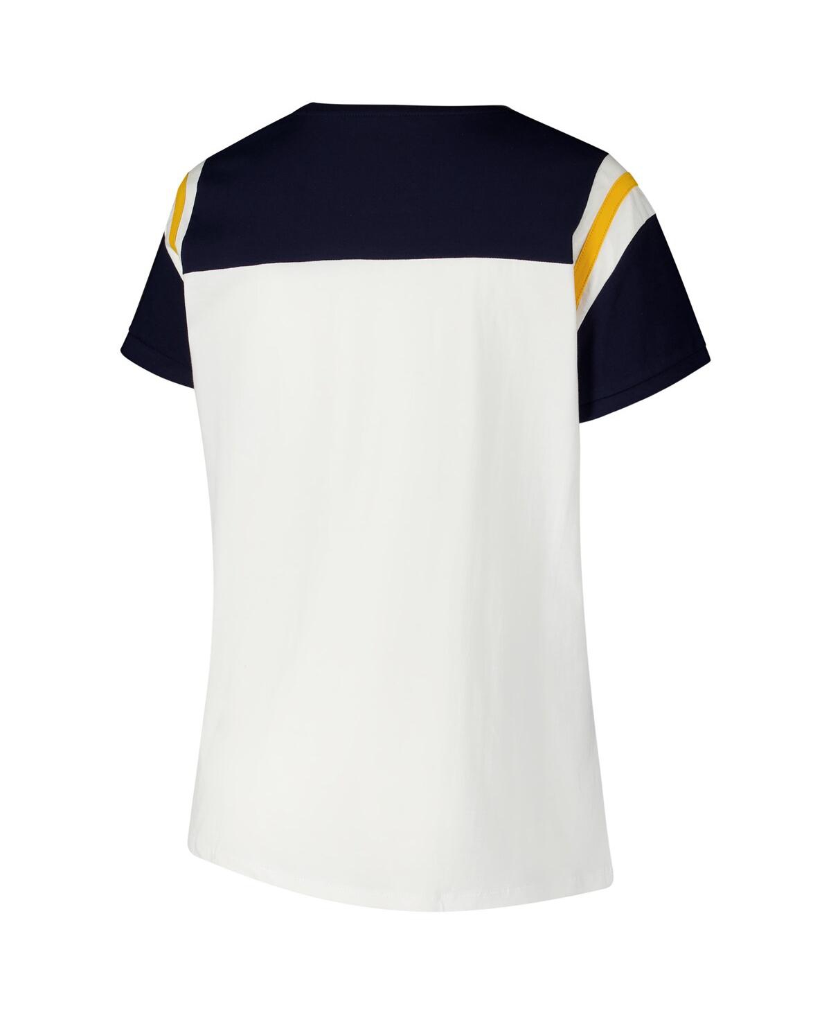 Fanatics Women's White West Virginia Mountaineers Plus Size Winning Gear T-shirt In Blue