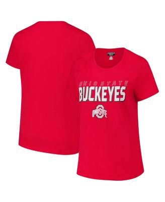 Fanatics - Women's Scarlet Ohio State Buckeyes Plus Size Lean Scoop Neck T-Shirt