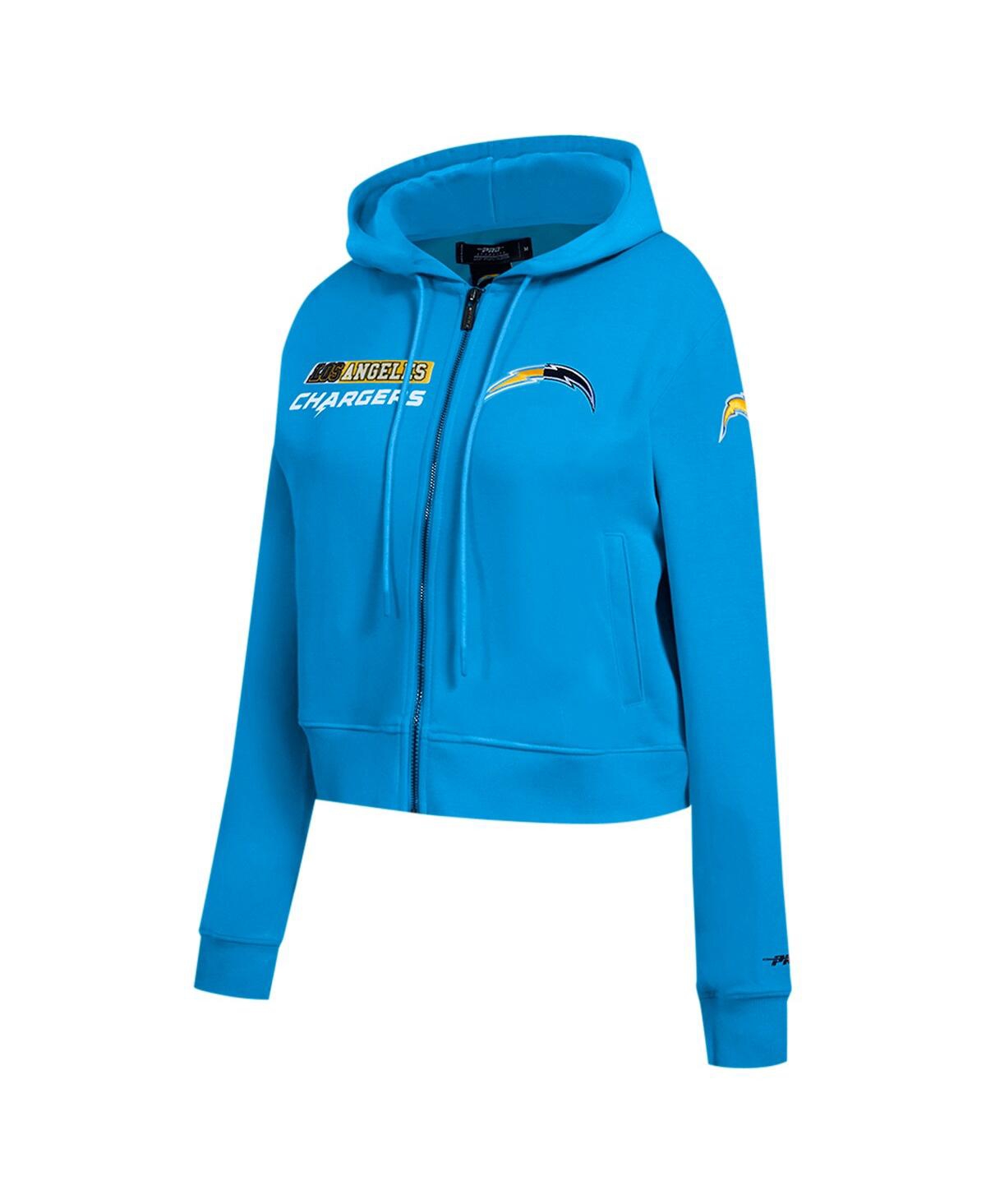 Pro Standard Women's Powder Blue Los Angeles Chargers Split Logo Full-zip Hoodie In Blue