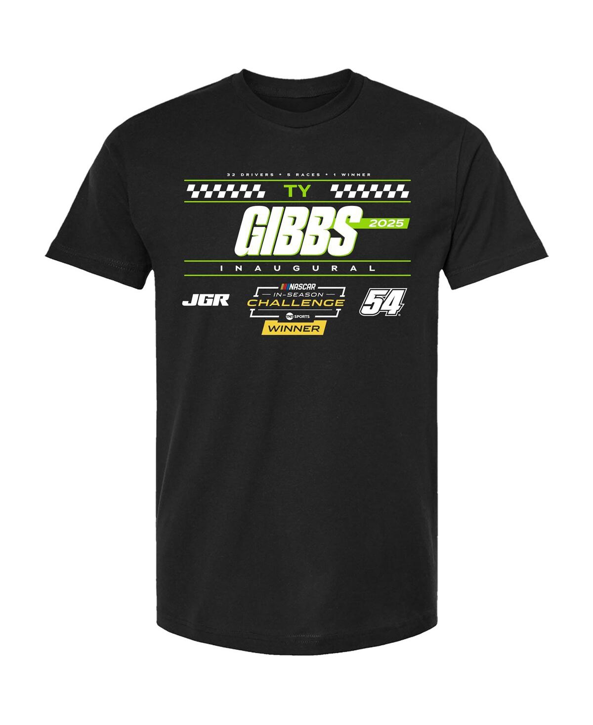 Checkered Flag Sports Men's Black Ty Gibbs 2025 Nascar Cup Series In-season Challenge Winner T-shirt In Black