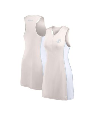 Fanatics - Women's Tan Tampa Bay Lightning Studio Boost Athletic Half-Zip Dress