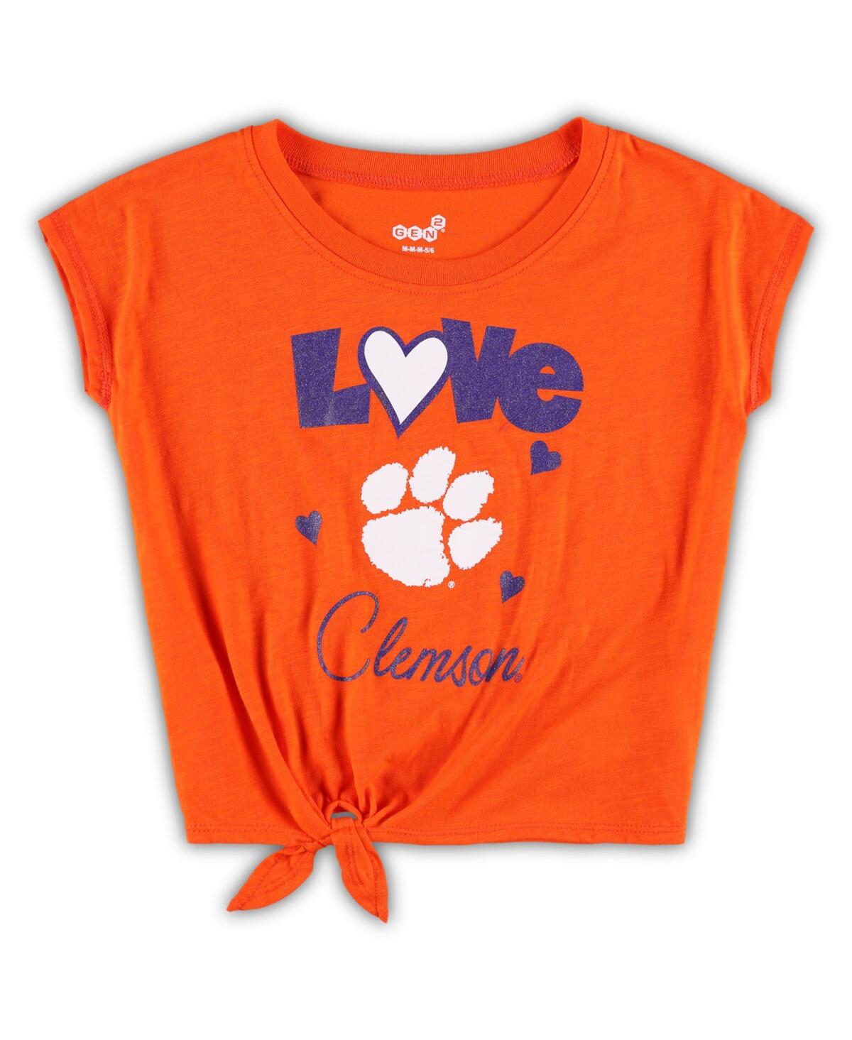 Outerstuff Toddler 2-piece Orange/purple Clemson Tigers Forever Love Team T-shirt And Leggings Set In Orange