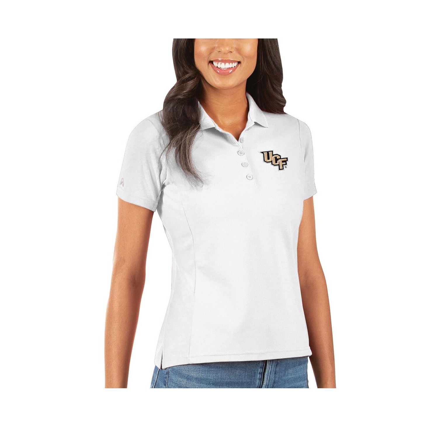 Women's White UCF Knights Legacy Pique Polo Shirt