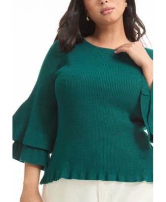 Women's June + Vie Ruffled Long-Sleeve Sweater