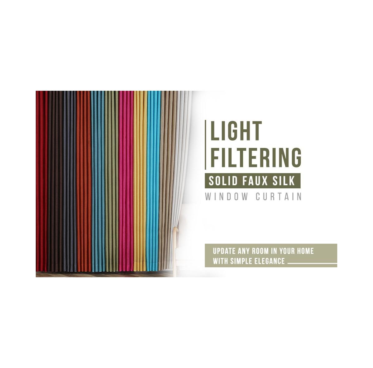 Kate Aurora Artisan Lightweight Transparent Faux Silk Sheer Grommet Single Curtain Panel