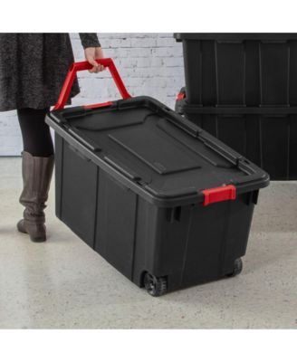 4-Pack Heavy Duty 40 Gallon Wheeled Industrial Storage Tote
