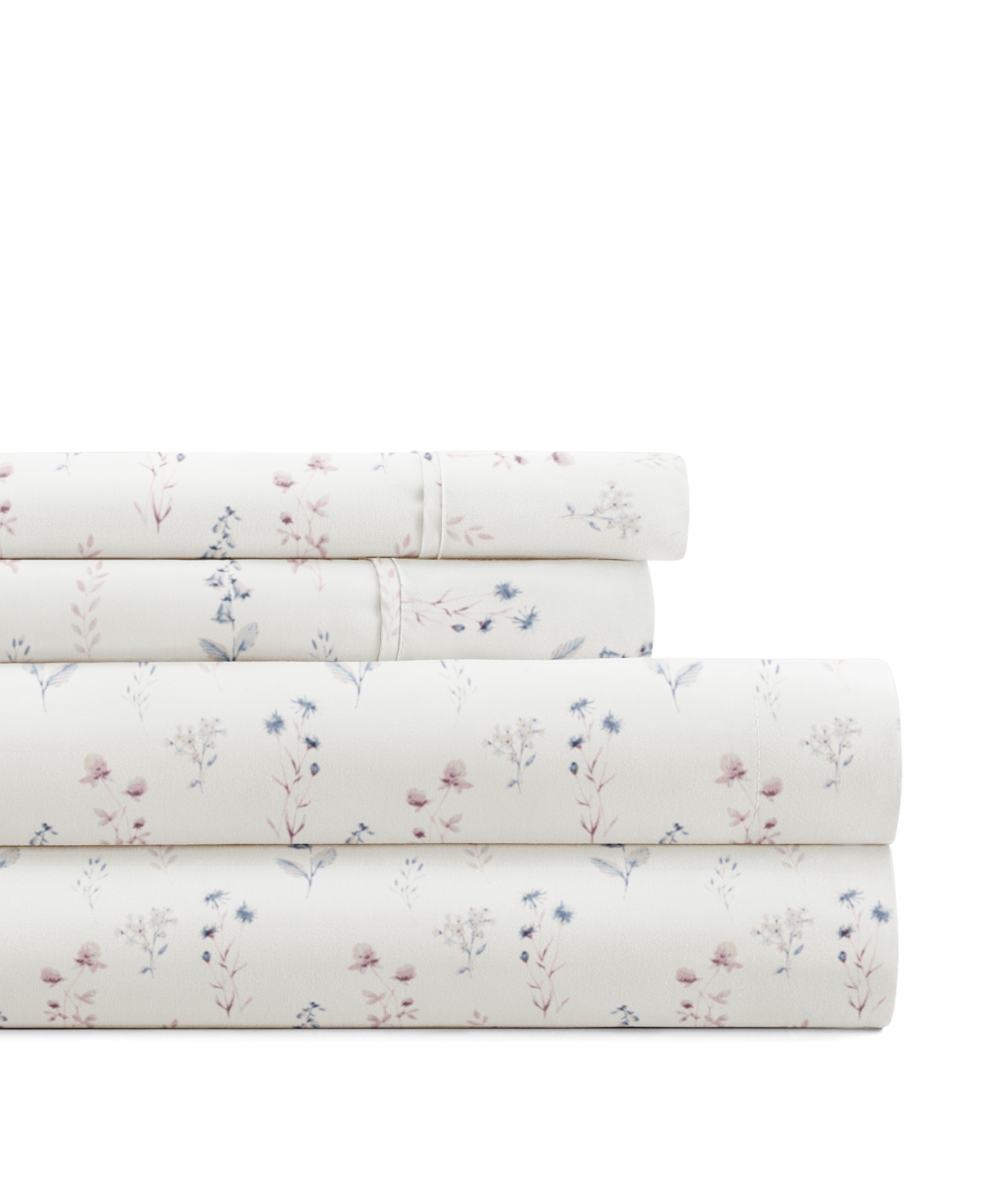 Ienjoy Home Delicate Blossoms 4-p.c. Sheet Set, California King In White