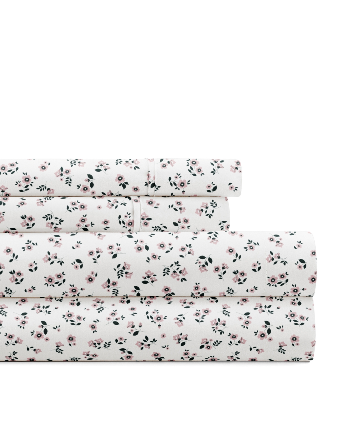 Ienjoy Home Delicate Blossoms 4-p.c. Sheet Set, King In White