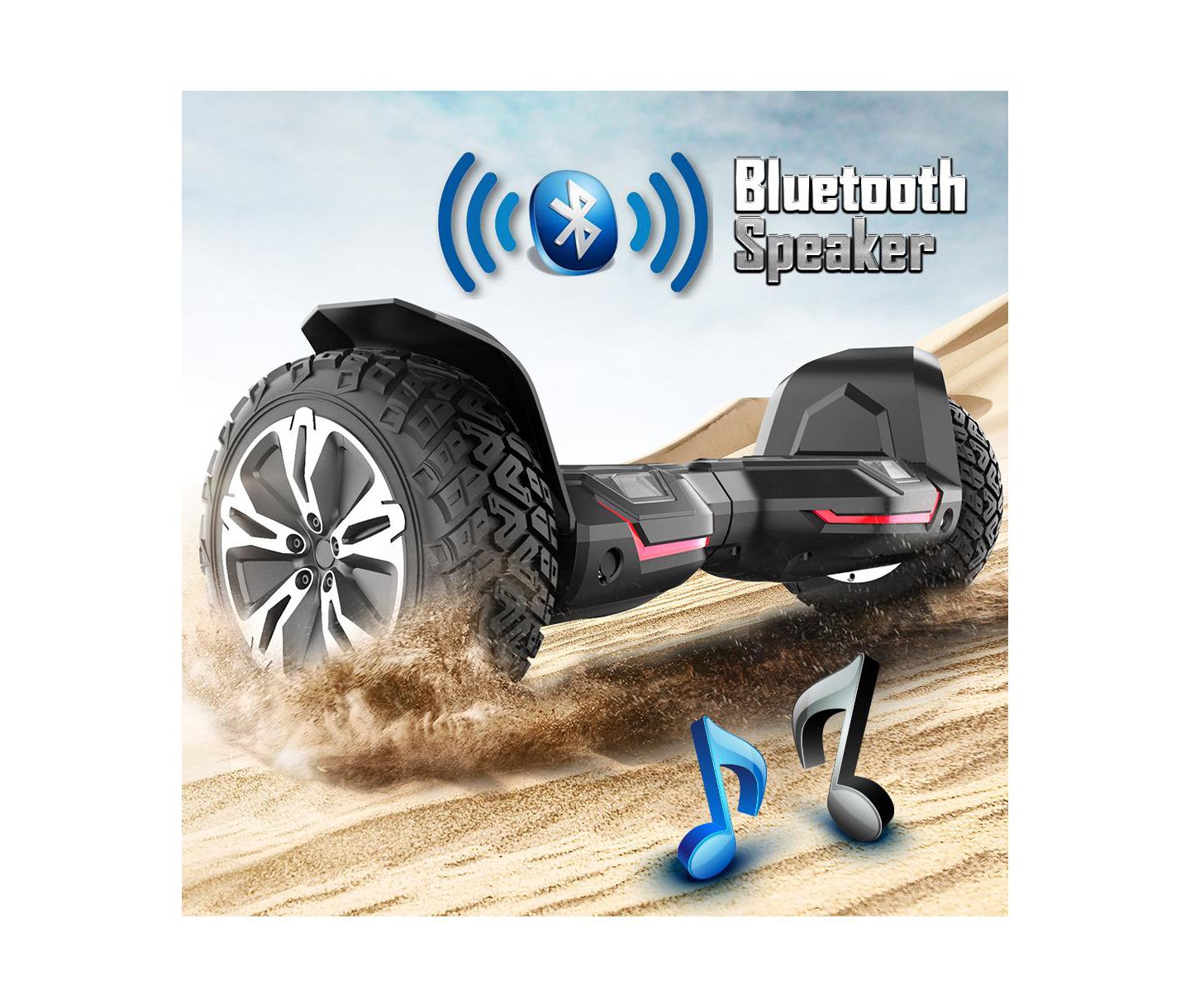 Детская игрушка Everyfun Warrior 8.5" All-Terrain Electric Balance Scooter with Music Speaker & LED Lights, Ages 8+ — фото 6