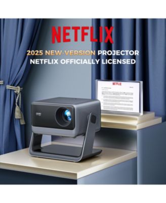 Viedo Projector With Wifi And Bluetooth, Smart Movie System/ Dolby Audio/ Auto Focus & Keystone Portable Projector For Home Theater / Outdoor