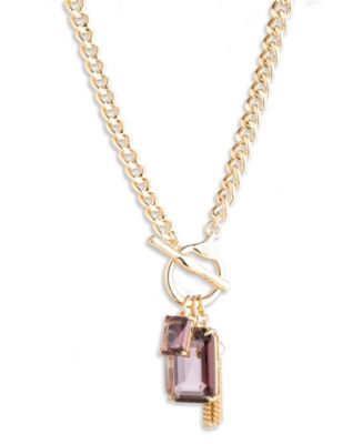 Lauren Ralph Lauren Glass Stone Gold-Tone Toggle Pendant 