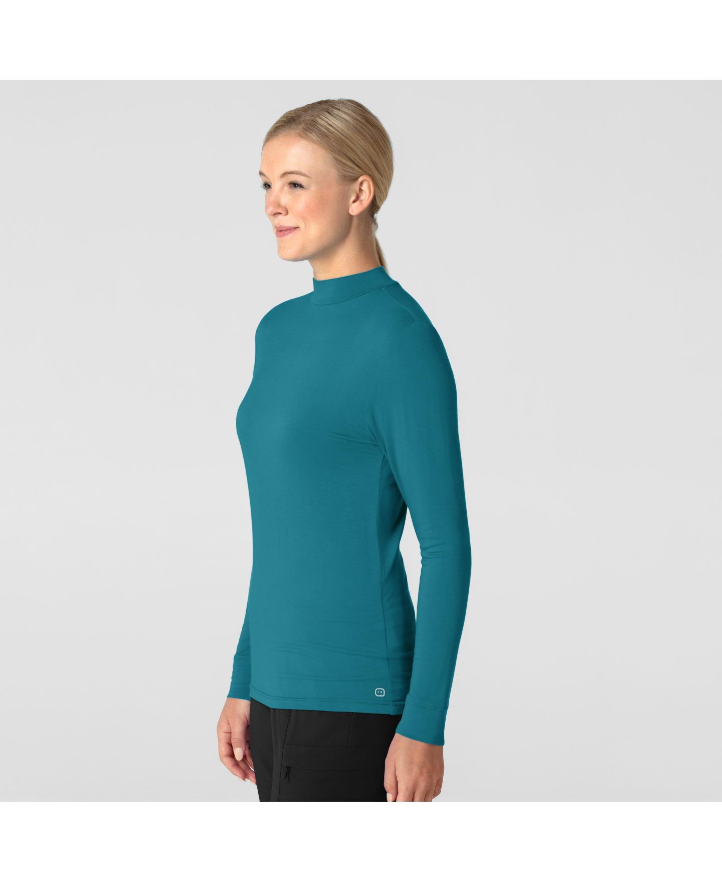 Женская футболка Wink Layers Long Sleeve Mock Neck Silky, цвет: Синий — фото 4