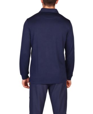 Men's Solid Modal Long Sleeve Polo