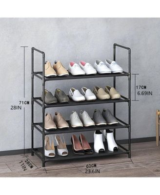 4-Tier Large Capacity Shoe Rack Sturdy Stackable Organizer for Closets Entryways