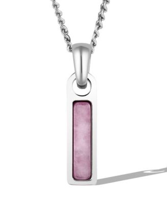 Men's Birthstone Tag Necklace - Silver Pendant