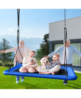 Tree Swing for Kids and Adults, 60" Waterproof Rectangle Platform Swing, 700lbs Heavy Duty with Adjustable Straps