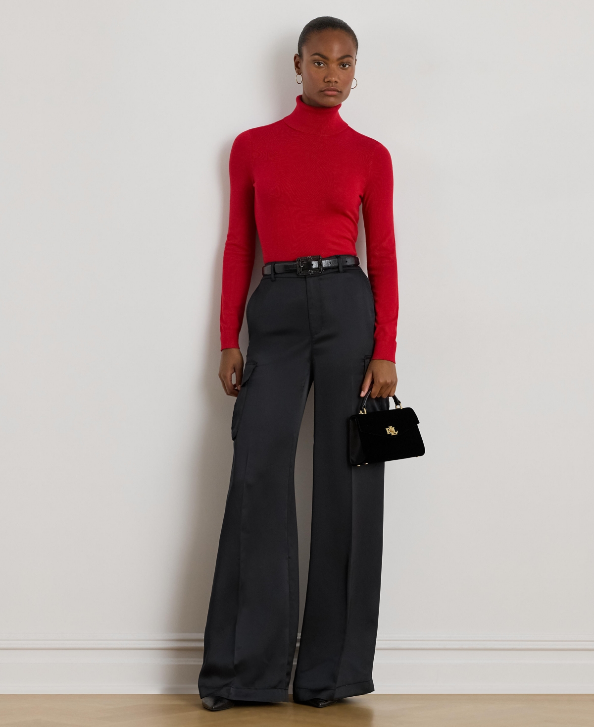 Lauren Ralph Women's Silk-Blend Turtleneck Sweater