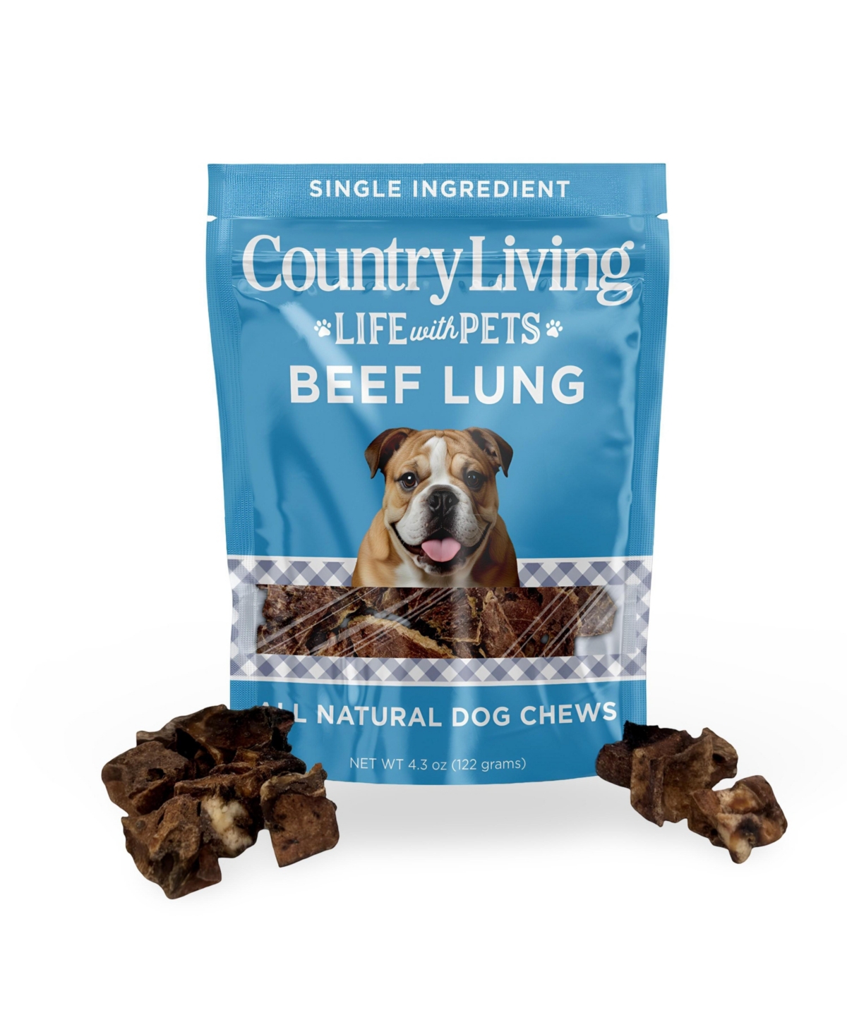Country Living 4"-6" Beef Lung Slices Dog Treats – 8oz Bag – 100% Natural