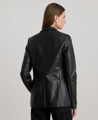 Single-Button Lambskin Blazer