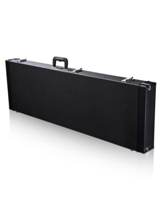 Electric Bass Guitar Hard Case Wooden Hard Shell & Folding Guitar Floor Stand