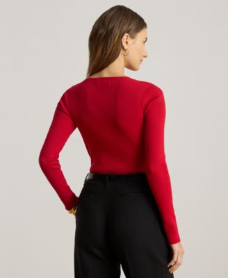 Women's Rib-Knit Cotton-Blend Crewneck Sweater