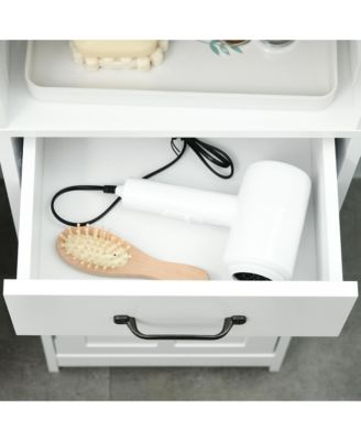 Bathroom Cabinet with Space-Saving Construction for Towels and Storage