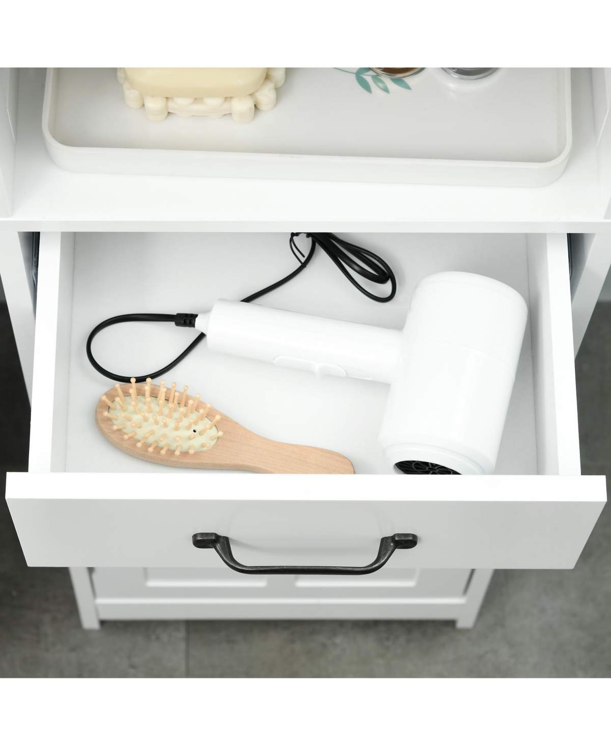 Slickblue Bathroom Cabinet with Space-Saving Construction for Towels and Storage