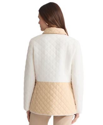 Women's Colorblock Button-Front Quilted Jacket
