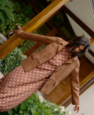 Women's Structured Tweed Square Neck Mini Dress