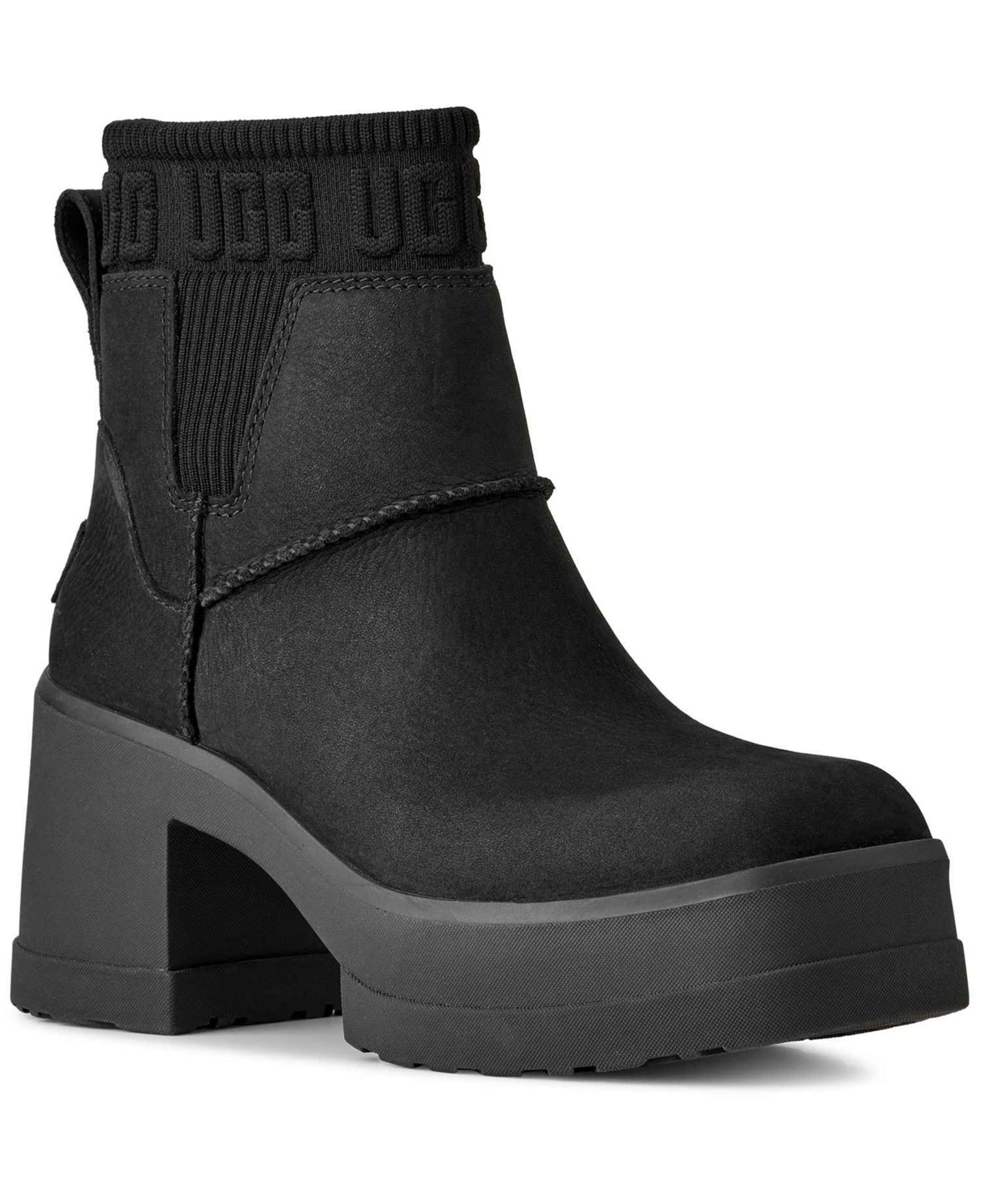 Женские ботинки UGG® Moxy Block Heel Chelsea Booties, цвет: Чёрный — фото 1