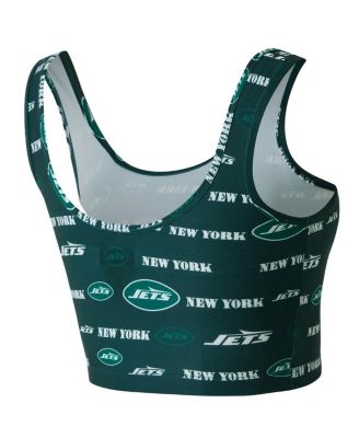 Women's Green New York Jets Mosaic Allover Print Bralette