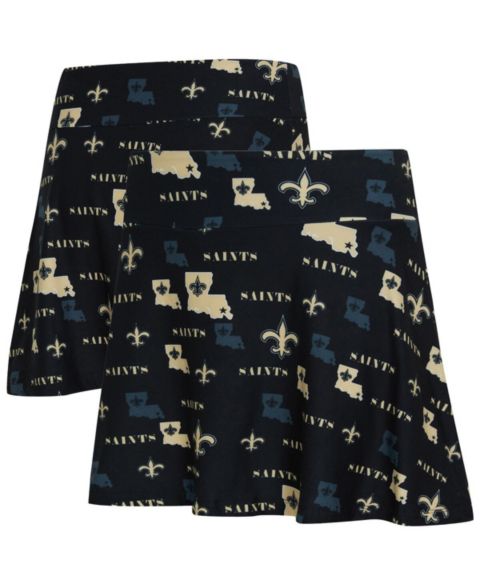 Женская юбка-шорты Concepts Sport Black New Orleans Saints Mosaic Allover Print Skort