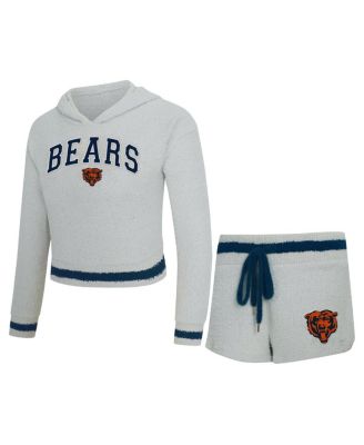Concepts Sport - Women's Gray Chicago Bears Whitley Long Sleeve Hoodie Top Shorts Set