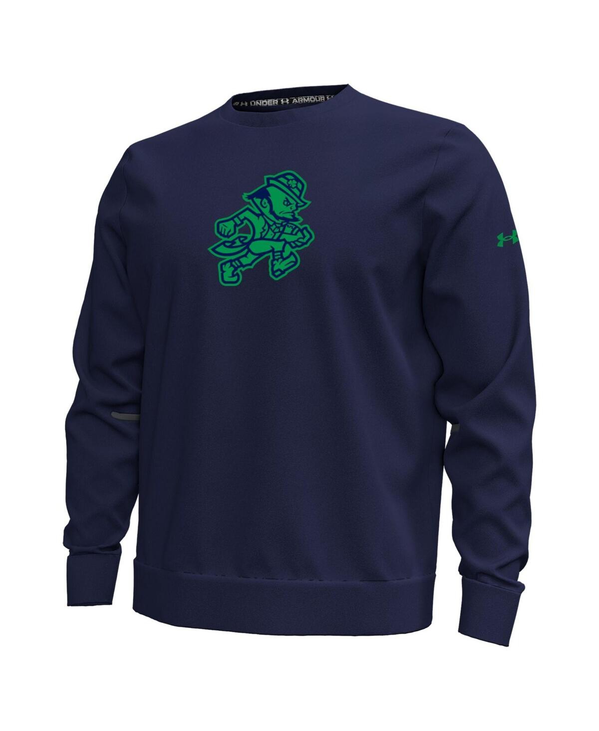 Under Armour Men's Navy Notre Dame Fighting Irish Sporting Leprechaun Unstoppable Fleece Sweatshirt In Blue