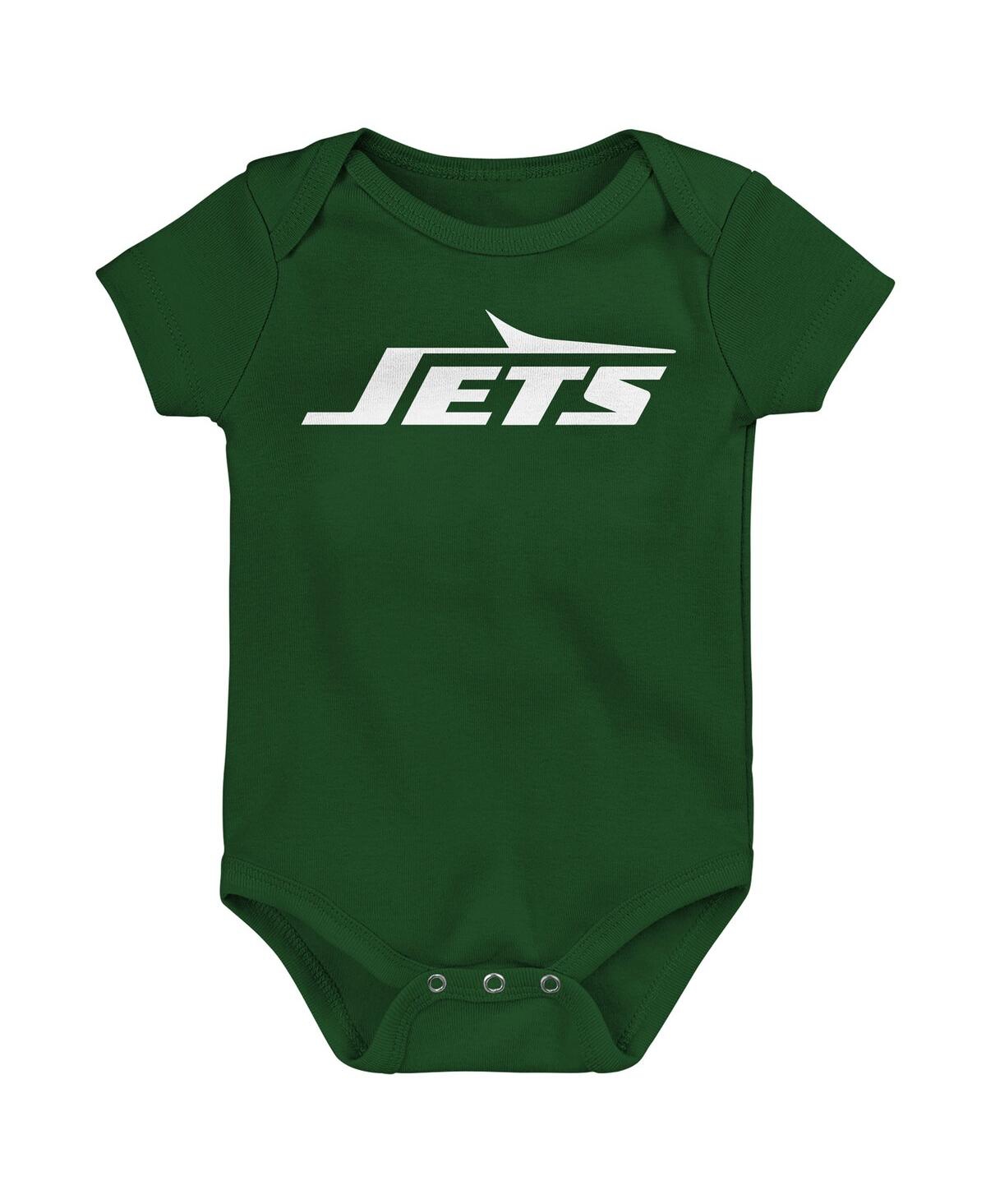 Outerstuff Newborn 3-piece New York Jets Little Tike Bodysuit Set In Green