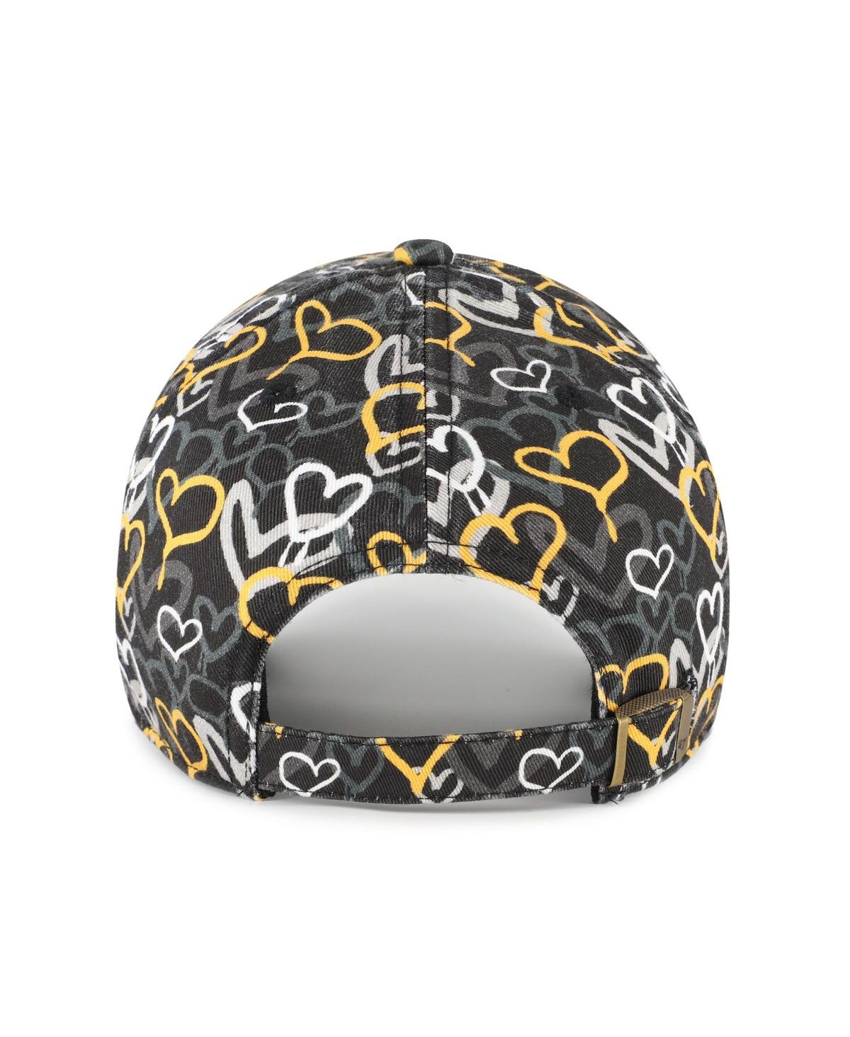 '47 Brand Girls Toddler Black Pittsburgh Steelers Mural Clean Up Adjustable Hat