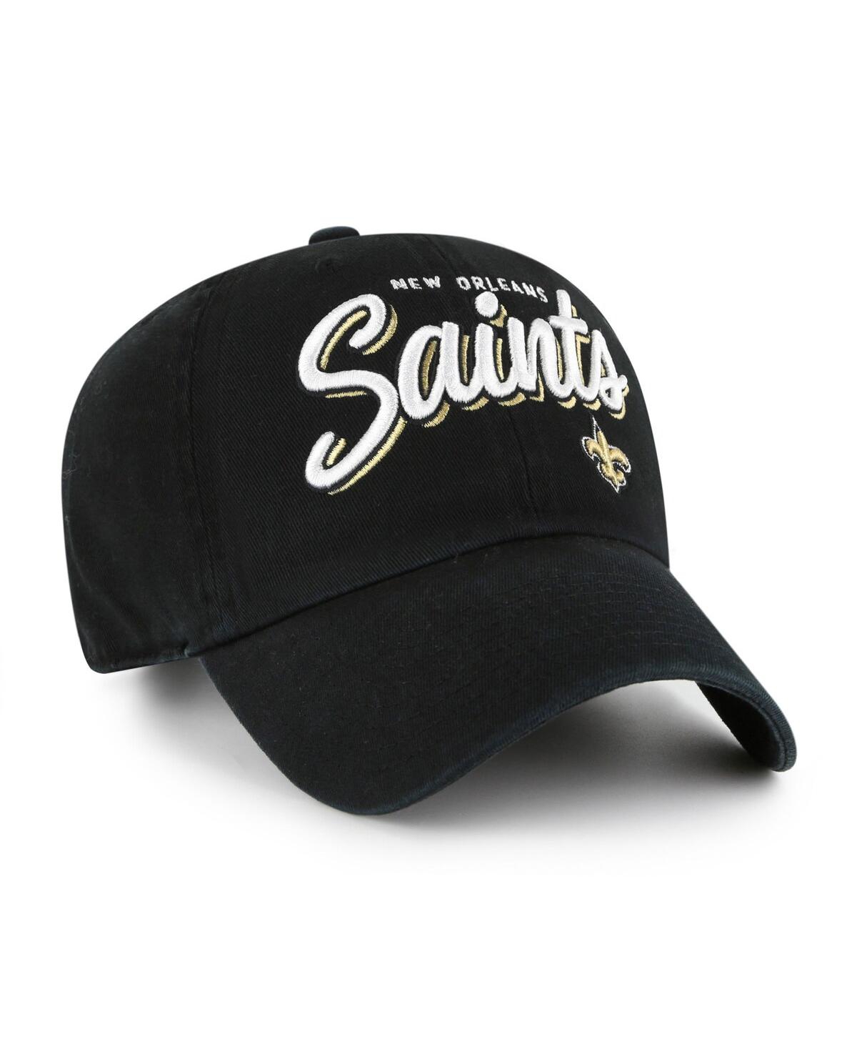 47 Brand Women's Black New Orleans Saints Ariana Clean Up Adjustable Hat In Black