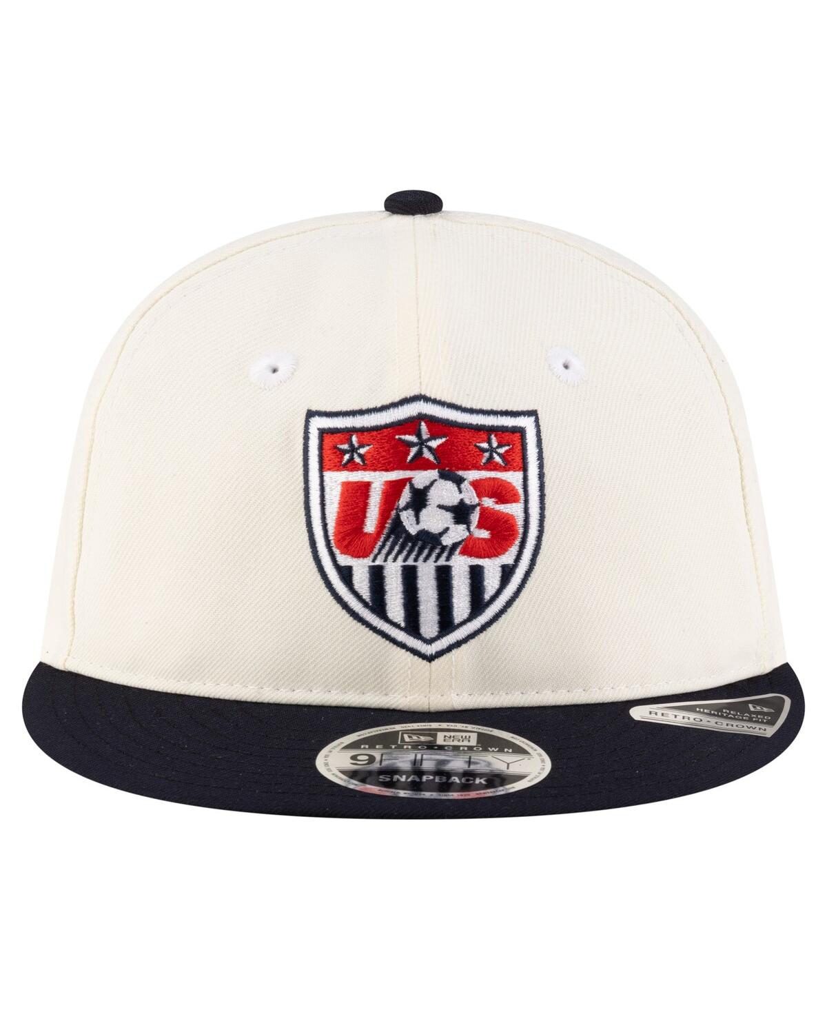 New Era Men's Cream Usmnt 1995 Retro-crown 9fifty Adjustable Hat In Black