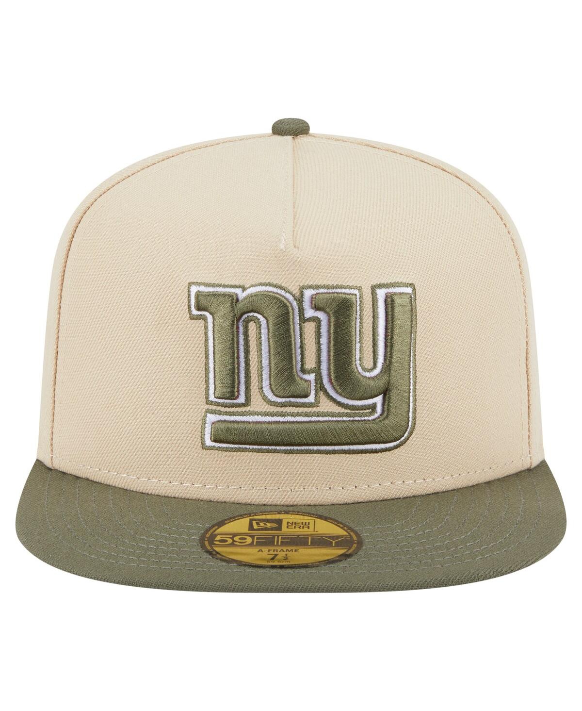New Era Men's Light Beige/olive New York Giants Color Pack A-frame 59fifty Fitted Hat In Multi
