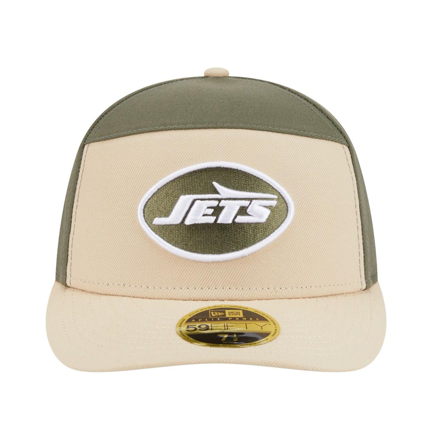 Мужские головные уборы New Era Light Beige/Olive New York Jets Two-Tone Color Pack Split Panel 59FIFTY Fitted Hat — фото 5