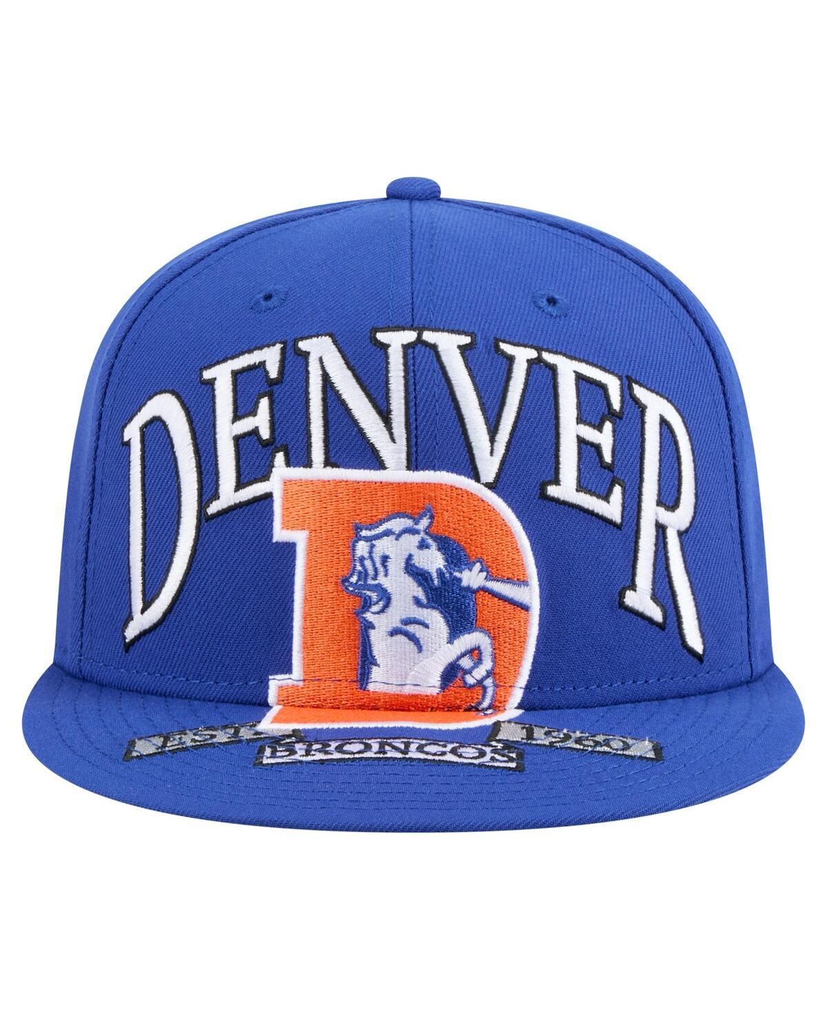 New Era Men's Royal Denver Broncos Throwback Oversized 59FIFTY Fitted Hat