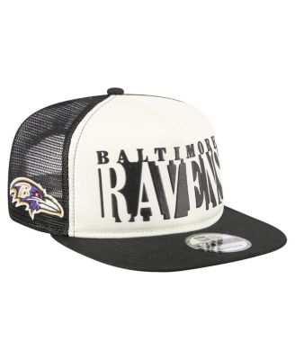 New Era - Men's Cream/Black Baltimore Ravens Cutout A-Frame 9FIFTY Snapback Hat