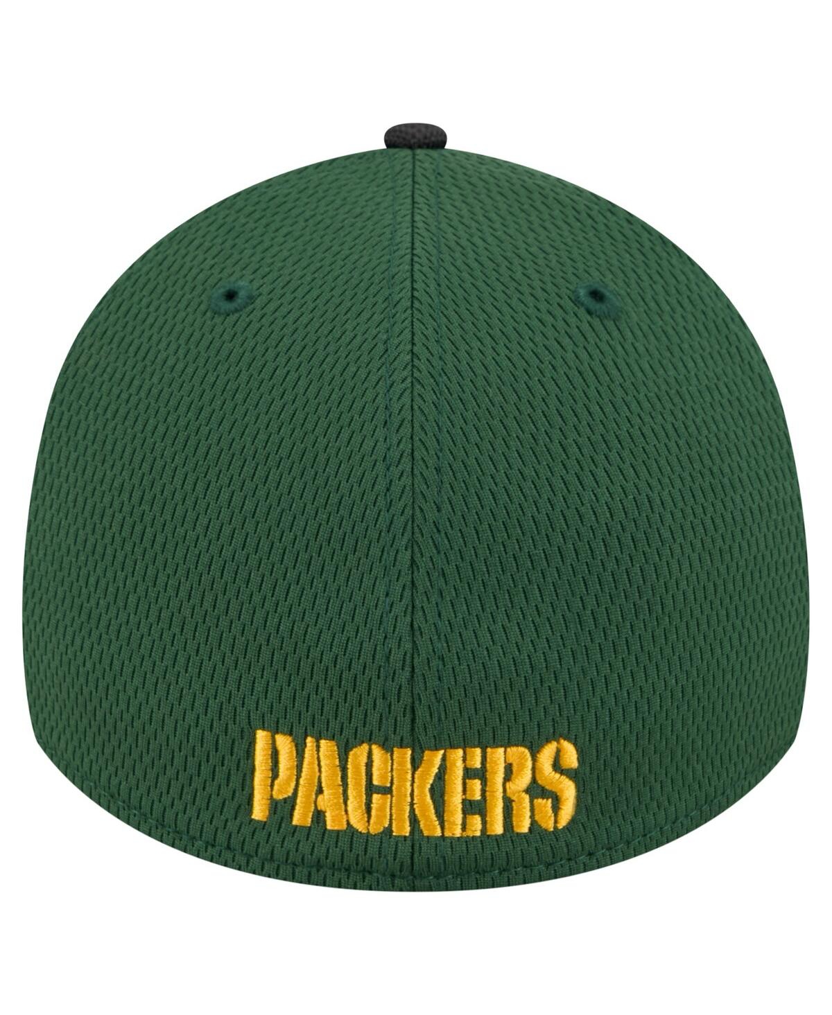 New Era Men's Green Green Bay Packers Visor Hit 39thirty Flex Hat In Green